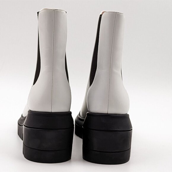 Stuart Weitzman Women Norah Chelsea Platform Boots White Leather sz 7 - Picture 8 of 9
